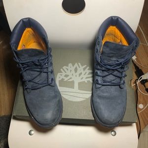 Navy blue Timberland boots